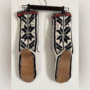 Hand knit slippers